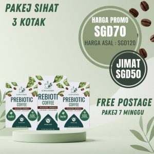 Sunnaherbs Kopi Prebiotik 3 KOTAK – PAKEJ SIHAT